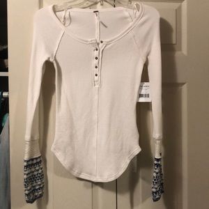Free People Ivory Thermal Top